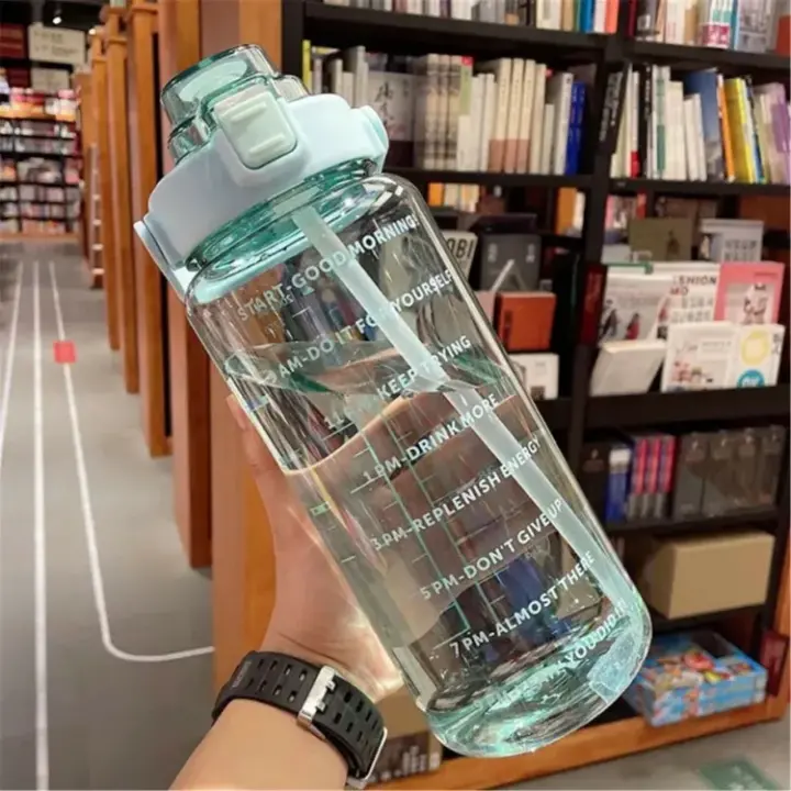 2L Green Plastic Kids Water Bottle - Ideal for School, Sports, and Gym