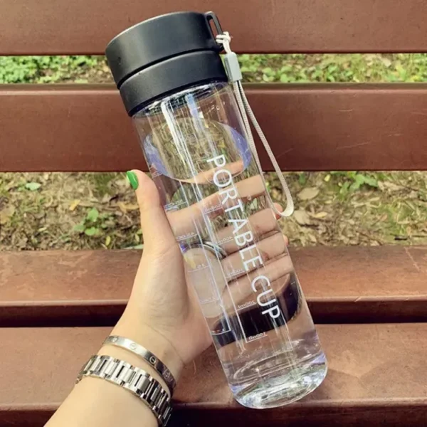 black 600 ml portable water bottle for you