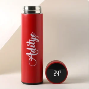 Customize Name Water Bottle - 500ml Red Steel Water Bottle