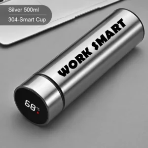 Customize Name Water Bottle - 500ml Silver Steel Water Bottle